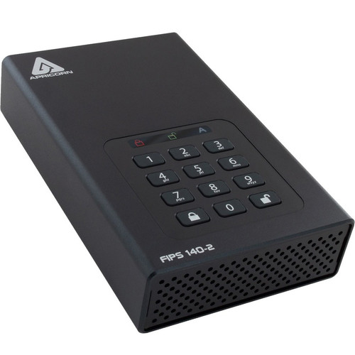 Apricorn Aegis Padlock DT FIPS ADT-3PL256F-18TB 18 TB Desktop Hard Drive - External - Black  - Desktop PC Device Supported - USB 3.2 - (ADT-3PL256F-18TB)