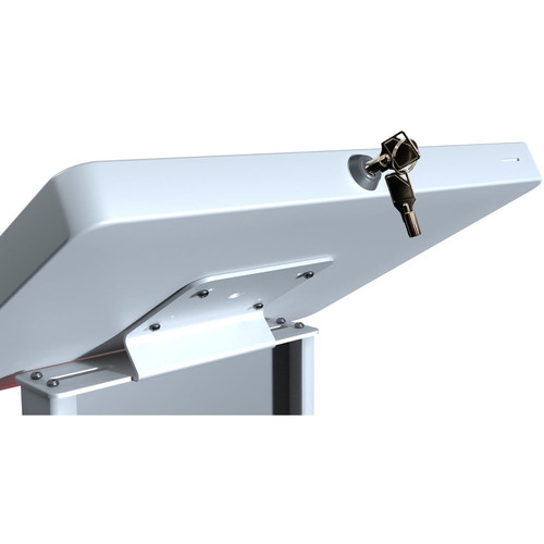 CTA Digital PAD-PARAF1W Locking Floor Stand with Graphic Slot for iPad Gen7-10 & Tablets - White - 48" Height - Up to 11" Screen Support