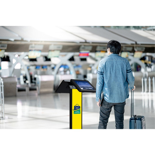 CTA Digital PAD-PARAF2 Dual Enclosure Locking Floor Stand Kiosk for 10. 2" iPad 7th/8th/9th Gen - 11" Max Screen - Steel - Black