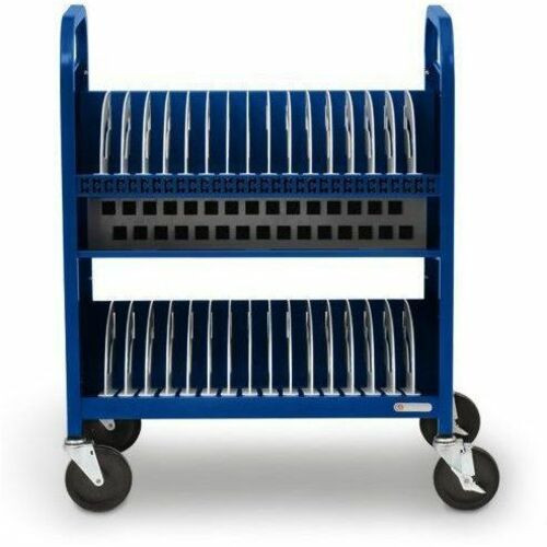 Bretford CUBE Transport Cart - TVCT30AC - 4 Casters - 5" (127 mm) Caster Size - Royal Blue - For 30 Devices (Fleet Network)