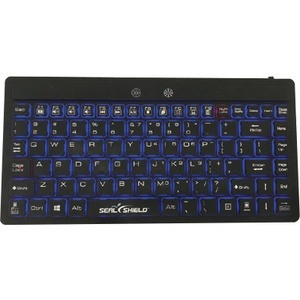 Seal Shield Silk Mini Glow Waterproof Silicone Backlit Keyboard - Cable Connectivity - USB Interface - English (US) - PC - White (Fleet Network)