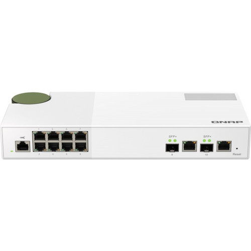 QNAP QSW-M2108-2C 10-Port Managed Ethernet Switch - 8 x 2. 5GbE + 2 x 10GbE SFP+ Combo - Layer 2 - Desktop Form Factor