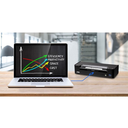 Aten CS1953 3-Port USB-C DisplayPort Hybrid KVMP Switch - 3 Computers - 7 USB Ports - 4K 4096 x 2160