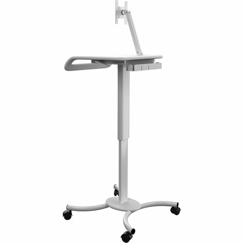 CTA Digital QPAD-HRSWV Height-Adjustable Rolling Medical Workstation Cart with VESA Plate - 4 Locking Swivel Casters