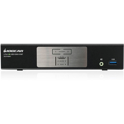 IOGEAR 2-Port 4K KVMP Switch with HDMI Connection, USB 3.0 Hub, and Audio (TAA) - 2 Computer(s) - 1 Local User(s) - 4096 x 2160 - 5 x (Fleet Network)
