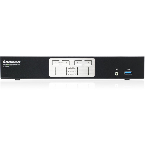 IOGEAR 4-Port 4K KVMP Switch with HDMI Connection, USB 3.0 Hub, and Audio (TAA) - 4 Computer(s) - 1 Local User(s) - 4096 x 2160 - 7 x (Fleet Network)