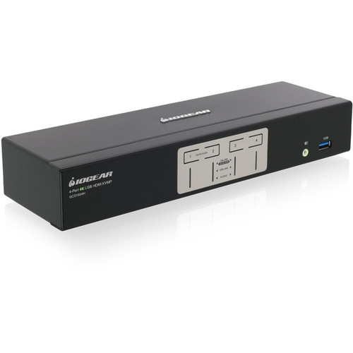 IOGEAR 4-Port 4K KVMP Switch with HDMI Connection, USB 3.0 Hub, and Audio (TAA) - 4 Computer(s) - 1 Local User(s) - 4096 x 2160 - 7 x (Fleet Network)