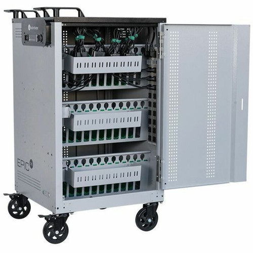 LocknCharge LNC14-10411 EPIC Charging Cart - 3 Shelf - Plastic & Steel - Supports 36 Devices up to 14" Screens