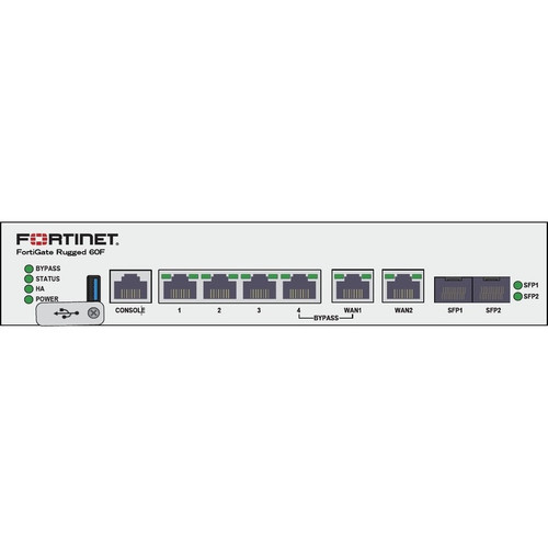 Fortinet FGR-60F-3G4G FortiGate Rugged Network Security Firewall Appliance - 6 Port Gigabit Ethernet with 2 SFP Slots - Desktop/DIN Rail/Wall