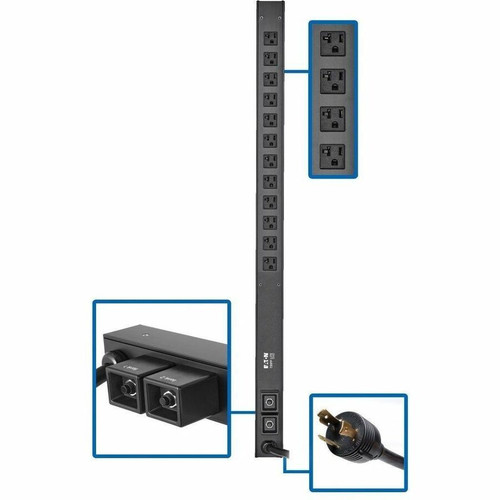 Tripp Lite by Eaton PDUV30-36 12-Outlet PDU - Basic - NEMA L5-30P - 12 x NEMA 5-15/20R - 120 V AC - Overload Protection - 0U - - (Fleet Network)