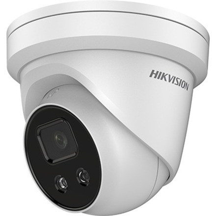 Hikvision PCI-T18F2S AcuSense 8MP Outdoor 4K Turret Network Camera - White - Infrared Night Vision - IP67 - 2. 8mm Fixed Lens