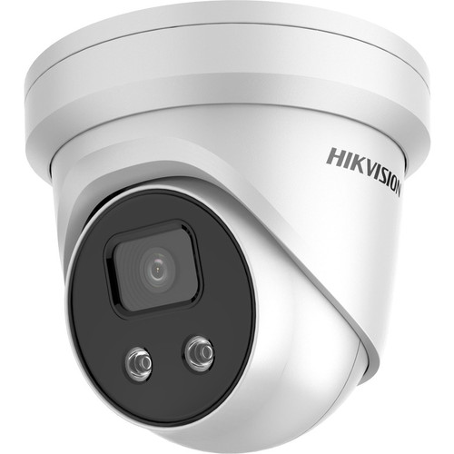 Hikvision PCI-T18F6S AcuSense 8MP 4K Color Turret Network Camera with Infrared Night Vision - H. 265+ - 30 fps - IP67 - White