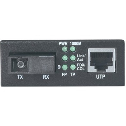 Intellinet 545068 Gigabit Ethernet WDM Bi-Directional Single-Mode Media Converter - 10/100/1000Base-Tx to 1000Base-Lx - SC - 20km