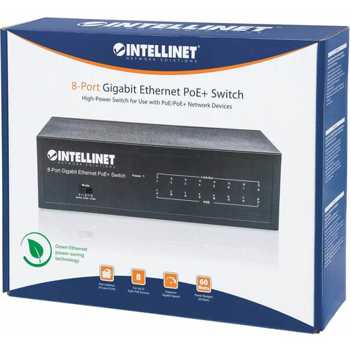 Manhattan 561204 8-Port Gigabit Ethernet PoE+ Switch - Layer 2 Desktop