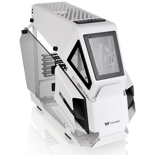 Thermaltake AH T200 Snow Micro Chassis - Micro Tower - White - SPCC, Tempered Glass - 2 x Bay - 0 - Micro ATX, Mini ITX Motherboard - (Fleet Network)