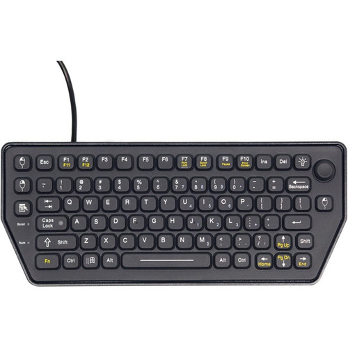 Gamber-Johnson iKey Mobile Backlit Keyboard with Force Sensing Resistor - Cable Connectivity - USB Interface - Windows, Mac OS - (Fleet Network)