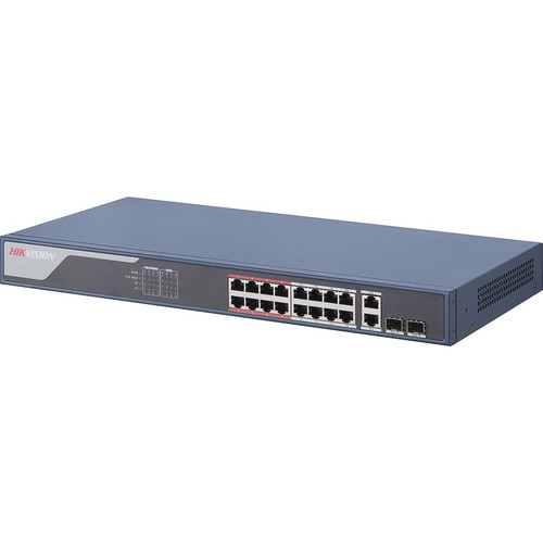 Hikvision DS-3E1318P-EI 16-Port Managed PoE Switch - 230W Budget - Dual SFP Slots - Layer 2 - Rack-Mountable