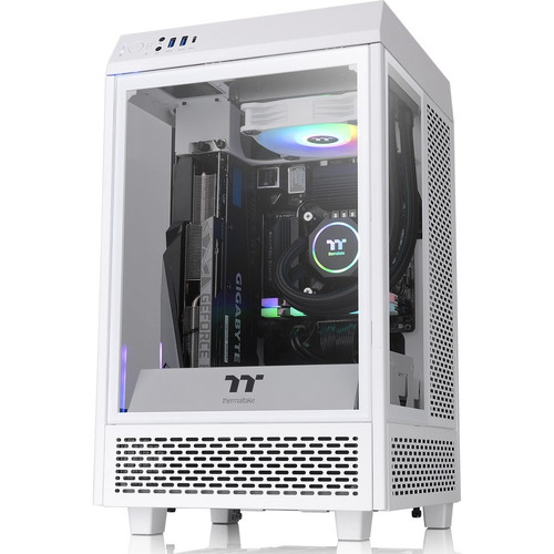 Thermaltake The Tower 100 Snow Mini Chassis - Mini-tower - Snow - SPCC, Tempered Glass - 4 x Bay - 0 - Mini ITX Motherboard Supported (CA-1R3-00S6WN-00)