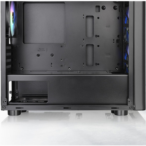 Thermaltake V150 Tempered Glass ARGB Breeze Micro Chassis - Mid-tower - Black - SPCC, Tempered Glass - 2 x Bay - 0 - Micro ATX, Mini - (CA-1R1-00S1WN-02)