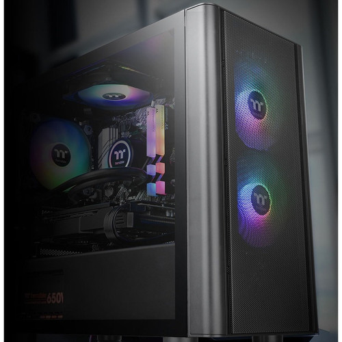 Thermaltake V150 Tempered Glass ARGB Breeze Micro Chassis - Mid-tower - Black - SPCC, Tempered Glass - 2 x Bay - 0 - Micro ATX, Mini - (CA-1R1-00S1WN-02)