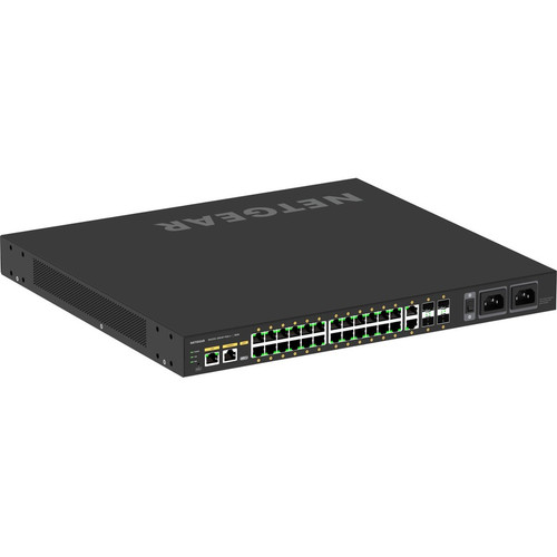 Netgear GSM4230UP-100NAS M4250-26G4F-PoE++ AV Line Managed Switch - 24 Port PoE++ - 4 SFP Slots - Layer 3 - 1U Rack-Mountable