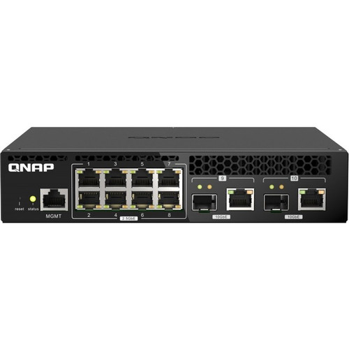 QNAP QSW-M2108R-2C Ethernet Switch - 10 Ports - Manageable - 2 Layer Supported - Modular - 60 W Power Consumption - Optical Fiber, - - (Fleet Network)