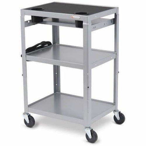 Bretford MICA6-PM MIC Cart Mobile Teacher Cart - Steel - Platinum - 24"W x 18"D x 42"H - 4 Locking Casters