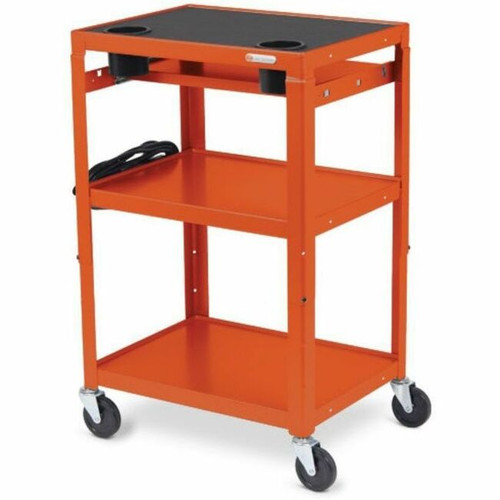 Bretford MIC Cart Mobile Teacher Cart - 4 Casters - Steel - 24" Width x 18" Depth x 42" Height - Tangerine (Fleet Network)