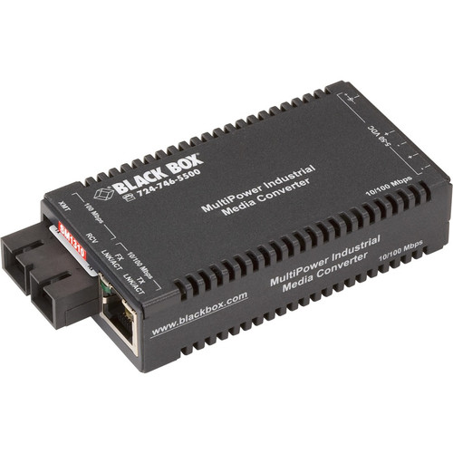 Black Box Multipower Miniature Transceiver/Media Converter - 1 x Network (RJ-45) - 1 x SC Ports - DuplexSC Port - USB - Single-mode - (Fleet Network)
