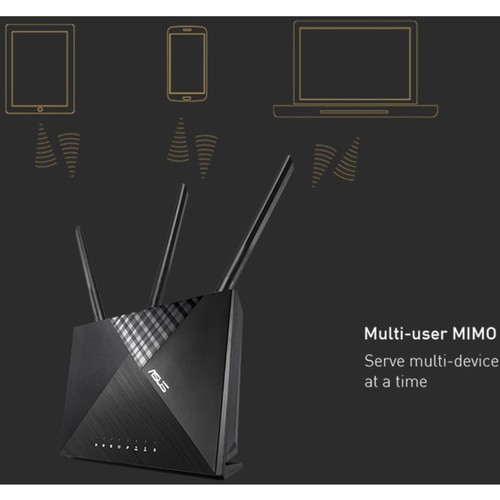 Asus RT-AC67P AC1900 Dual-Band Gigabit WiFi 5 Router with MU-MIMO - 3 External Antennas - 4 LAN Ports - USB