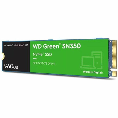 Western Digital Green SN350 WDS960G2G0C 960 GB Solid State Drive - M.2 2280 Internal - PCI Express NVMe (PCI Express NVMe 3.0 x4) - PC (WDS960G2G0C)