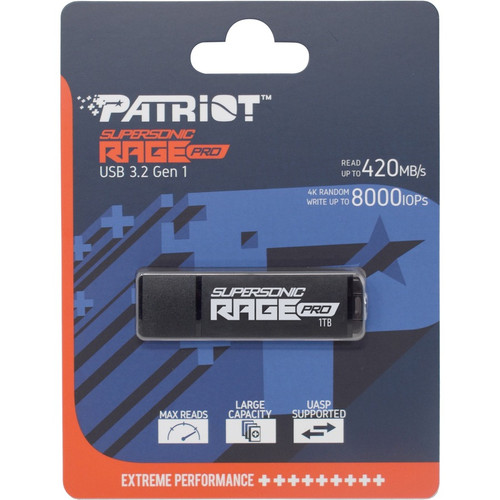 Patriot Memory Supersonic Rage Pro USB - 1 TB - USB 3.2 (Gen 1) - 420 MB/s Read Speed (PEF1TBRGPB32U)