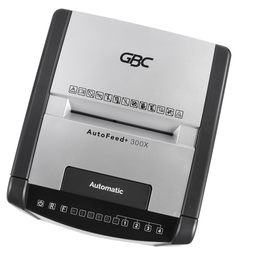 GBC WSM1757608 AutoFeed+ 300X Super Cross Cut Shredder - Continuous - 10 Per Pass - 60. 57L Wastebin - P-4 Security