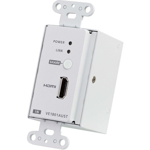 ATEN HDMI HDBaseT-Lite Transmitter with US Wall Plate / PoH - 1 Input Device - 229.66 ft (70000 mm) Range - 1 x Network (RJ-45) - 1 x (Fleet Network)