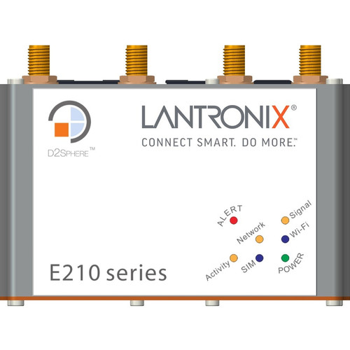 Lantronix E214 2 SIM Cellular, Ethernet Modem/Wireless Router - 4G - LTE - 1 x Network Port - 1 x Broadband Port - Fast Ethernet - VPN (Fleet Network)