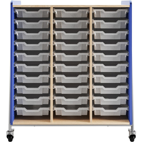 Safco Whiffle Typical Triple Rolling Storage Cart - 330 lb (149685.48 g) Capacity - 4 Casters - 3" (76.20 mm) Caster Size - Laminate, (Fleet Network)