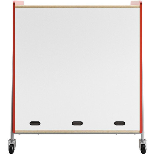Safco 3930RED Whiffle Triple Rolling Storage Cart - 330 lb Capacity - 4 Swivel Casters - Red