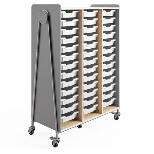 Safco Whiffle Typical Triple Rolling Storage Cart - 396 lb (179622.58 g) Capacity - 5 Casters - 3" (76.20 mm) Caster Size - Laminate, (Fleet Network)