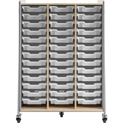 Safco Whiffle Typical Triple Rolling Storage Cart - 396 lb (179622.58 g) Capacity - 5 Casters - 3" (76.20 mm) Caster Size - Laminate, (Fleet Network)