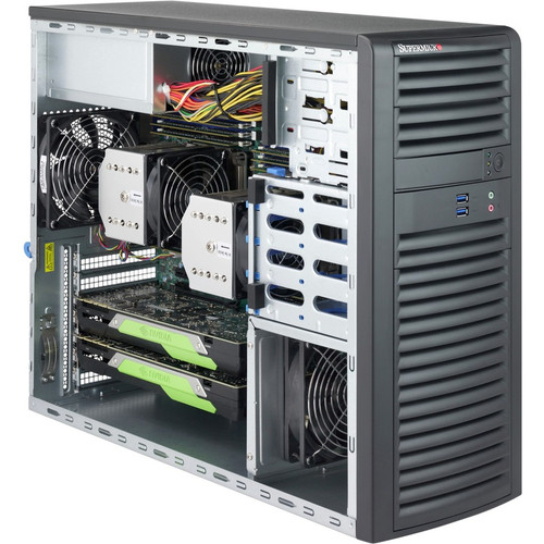 Supermicro SuperChassis 732D3-1K26B - Mid-tower - Black - 7 x Bay - 1 x 1.20 kW - Power Supply Installed - ATX, EATX, Micro ATX - 2 x (Fleet Network)