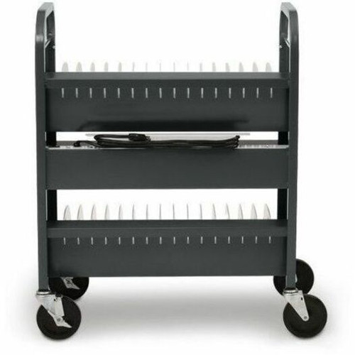 Bretford TVCT30AC-90DCK TVCT30AC CUBE Transport Charging Cart - 30 Device Capacity - 4 Locking Casters - 5" Wheels - Charcoal
