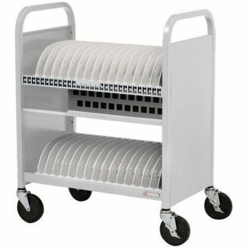 Bretford CUBE Transport Cart - TVCT30AC - 4 Casters - 5" (127 mm) Caster Size - Platinum - For 30 Devices (Fleet Network)