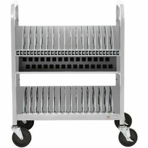 Bretford CUBE Transport Cart - TVCT30AC - 4 Casters - 5" (127 mm) Caster Size - Platinum - For 30 Devices (Fleet Network)