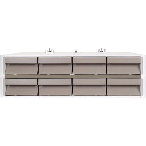 Ergotron C52-2281-1 CareFit Pro Electric Lift Cart - 8 Drawer - 37. 5 lb Capacity - 27" Screen Support - LiFe Battery - White/Warm Gray