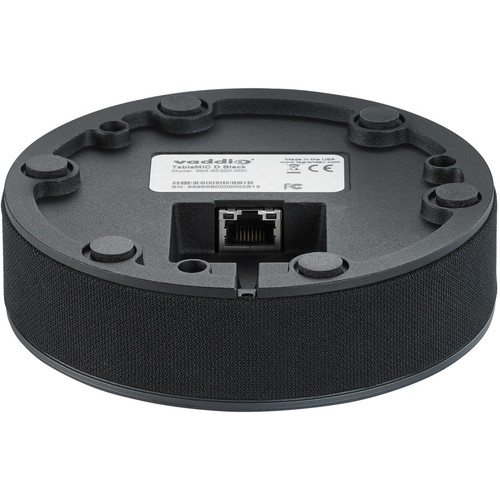 Vaddio EasyIP TableMIC D Wired Condenser Microphone - Black  - 2.1 ft - 100 Hz to 16 kHz - Uni-directional - Table Mount - RJ-45 (999-85300-000)