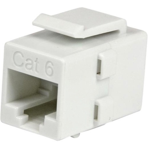 StarTech.com White Cat 6 RJ45 Keystone Jack Network Coupler - F/F - 1 Pack - 1 x RJ-45 Female Network - 1 x RJ-45 Female Network - (Fleet Network)