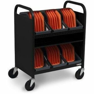 Bretford CUBE Transport Cart with Caddies - TVCT30CAD - 4 Casters - For 30 Devices (Fleet Network)