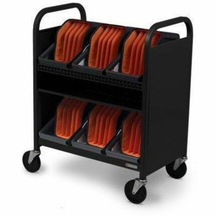 Bretford TVCT30CAD-90DTZ TVCT30CAD CUBE Transport Cart with Caddies - 30-Device Charging Cart - Steel Frame - 4 Casters - 26. 5" x 19. 5" x 36"