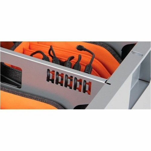 Bretford TVTL30CAD-CT CUBE Toploader Cart with Caddies - 30-Device Charging Cart - 4 Casters - Steel & Foam - Concrete Finish