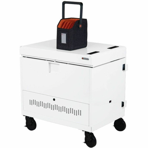Bretford CUBE Toploader Cart with Caddies - 4 Casters - Steel - 34" Width x 23" Depth x 33" Height - Sky - For 30 Devices (Fleet Network)